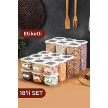PremiumPort Set 18 Kare Saklama Kabı, 3 Boyut, Pratik ve Dayanıklı, Çok Amaçlı