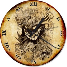 30 cm Çap Iblis Temalı Dekoratif Duvar Saati, Modern Tasarım
