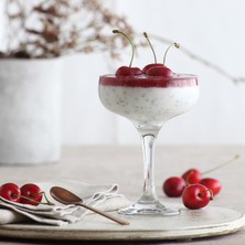 PremiumPort 6'lı Misket Cam Kokteyl ve Tatlı Servisi Bardağı, 235 Ml, Ayaklı