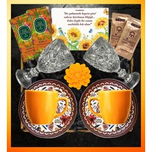Trendevia Premium Kahve Fincanı & Kristal Bardak & Kokulu Mum & Özel Tasarım Hediye Kartı