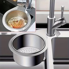 PremiumPort Şık Kuğu Tasarımlı Paslanmaz Çelik Lavabo Drenaj Sepeti Süngerlik