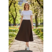 Eren Style %100 Cotton Piliseli Etek(95 Cm)-(36-52)
