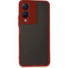 Herşey Trend Herşeytrend Vivo Y17S Kılıf Montreal Silikon Kapak - Kırmızı
