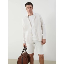 Lc Waikiki Yeni Sezon Regular Fit Uzun Kollu Keten Karışımlı Erkek Gömlek