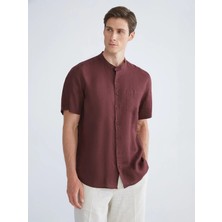 Lc Waikiki Yeni Sezon Regular Fit Hakim Yaka Kısa Kollu %100 Keten Erkek Gömlek