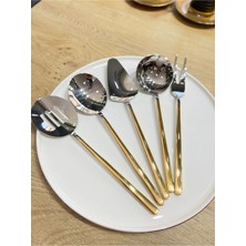 PremiumPort Altın Kaplama Sos Servis Takımı 5 Parça, Küçük Boy, Şık ve Zarif Tasarım