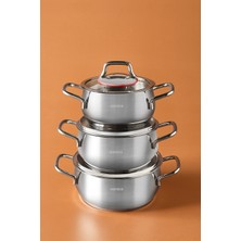 Teknotrust Emirgan Indüksiyon Tabanlı 6 Parça Çelik Midi Set, Şık ve Dayanıklı Mutfak Ürünü