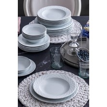 PremiumPort Beyaz 24 Parça Yemek Takımı, Şık ve Dayanıklı Set