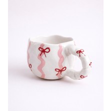 PremiumPort El Yapımı Fiyonk Desenli Seramik Kahve Kupası, Şık ve Kullanışlı Tasarım