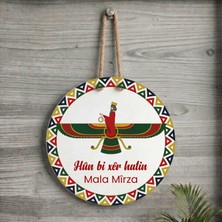 Zerya Xemla Deriyan - Ahura Mazda Tasarımlı Isme Özel Kürtçe Kapı Süsü ( Isim Için Mesaj Atınız )