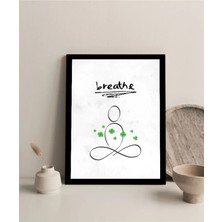 Harikabirev Çerçevesiz Çerçeve Görünümlü Mdf Tablo (Breathe) Siyah Yeşil |çtkmdf