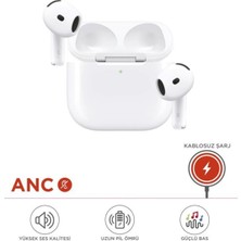 Başkenttekno Bluetooth Kulaklık Kulak Içi Anc Kablosuz Kulaklık Go2 Beyaz