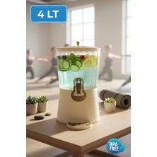 PremiumPort 4 Lt Ayaklı Su ve Limonata Sebili, Şeffaf ve Şık Tasarım