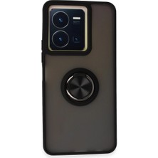 Herşey Trend Herşeytrend Vivo Y36 Kılıf Montreal Yüzüklü Silikon Kapak - Siyah