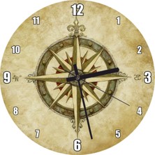 Sanatsal Pusula Çizimi Duvar Saati, Modern Dekor Için Şık Tasarım