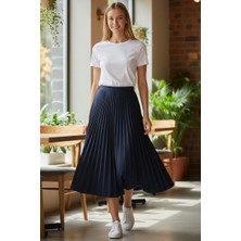 Eren Style %100 Cotton Piliseli Etek(95 Cm)-(36-52)