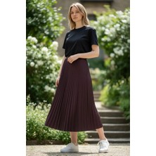 Eren Style %100 Cotton Piliseli Etek(95 Cm)-(36-52)