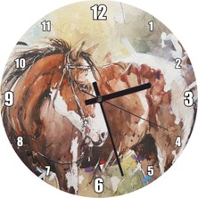 Kahverengi ve Beyaz Renklerde Büyük Duvar Saati 50X50 Cm, Şık Tasarım