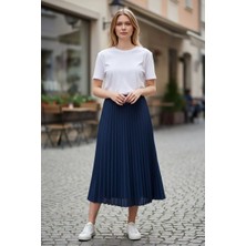 Eren Style %100 Cotton Piliseli Etek(95 Cm)-(36-52)