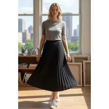 Eren Style %100 Cotton Piliseli Etek(95 Cm)-(36-52)