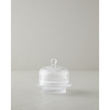 English Home Sweet Lines Cam Şekerlik 11,5X7,5X11,5 cm Şeffaf