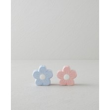 English Home Flower Stoneware 2'li Tuzluk - Biberlik 6x3,5x5,5 cm Pembe - Mavi