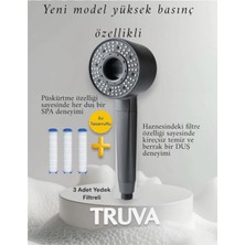 Su Tasarruflu Yüksek Basınç Özellikli 5 Fonksiyonlu Lüks Model Duş Başlığı(3 Yedek Filtreli)