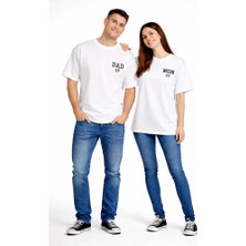 NEVERMIND Anne Baba Kombini Mom Dad Baskılı Çift Tişört Oversize Unisex 2’li Set