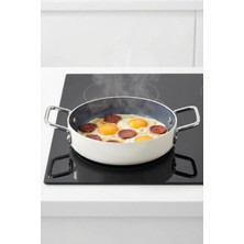 PremiumPort 22 cm Beyaz Seramik Yanmaz Sahan, Dayanıklı ve Şık Tasarım