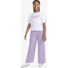 Converse Geniş Paça Lila Kız Çocuk Eşofman Altı 4CH994-PF4-CNVG Wıder Leg Cargo Pan