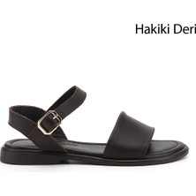 Gönderi(r) Kadın Kahve Antik  Bilek Bağlı Hakiki Deri Sandalet