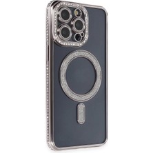 Herşey Trend Herşeytrend Apple Iphone 14 Pro Kılıf Joke Simli Magneticsafe Kılıf - Gri