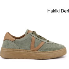 Gönderi(r) Kadın Yeşil Süet  Bağcıklı Hakiki Deri Sneaker