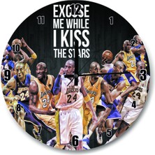 Kobe Bryant Temalı Özgürlük Duvar Saati 30X30 Cm, Şık ve Modern Tasarım