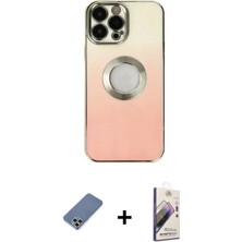 İlk El Grup Ieg™ iPhone 13 Pro Max Kılıf Kutup Yansıma Özel Seri - Siyah Bilvis 3D Mat Cam Ekran Koruyucu + Açık Yeşil Metal Kamera Lens Koruma Cam