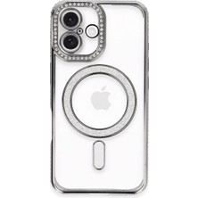 Herşey Trend Herşeytrend Apple Iphone 16 Plus Kılıf Joke Simli Magneticsafe Kılıf - Gri