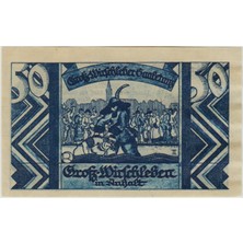 Banknoting Almanya 50 Pfennig 1921 Notgeld-Grosswirschleben Şehri. Çil.