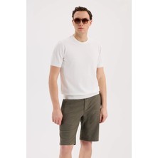 Jakamen Beyaz Slim Fit Bisiklet Yaka Rayon T-Shirt