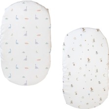 Casadora Baby Dino %100 Organik Pamuk Lastikli Bebek Çarşafı 2 Adet - 45X70CM