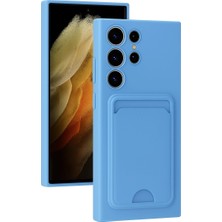 Herşey Trend Herşeytrend Samsung Galaxy S24 Ultra Kılıf Kelvin Kartvizitli Silikon - Mavi