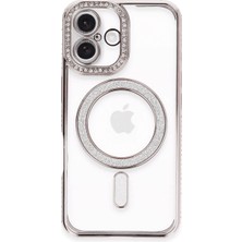 Herşey Trend Herşeytrend Apple Iphone 16 Plus Kılıf Joke Simli Magneticsafe Kılıf - Pembe