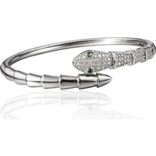 Nur Silver Regal Serpent Işıltılı Bileklik - NUR-BL92888