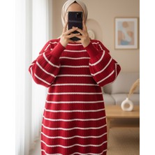Moda Morfo Bisiklet Yaka Fitilli Triko Tunik  -Fuşya