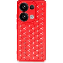 Herşey Trend Herşeytrend Xiaomi Redmi Note 13 Pro 4g Kılıf Petek Silikon Kapak - Kırmızı