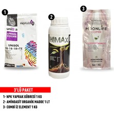 Unibba 18-18-18 Npk Yaprak Gübresi, Aminoasit Organik Madde, Combi Iz Element 3lü Gübre Paketi