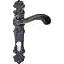 TeknoKapsül Antika Tarz Dekoratif Pirinç Okyanus Banyo Kapı Kolu - 230X46 Mm, Oksit