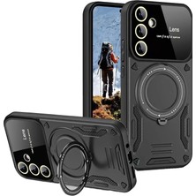 TeknoKapsül Galaxy S24 Fe Kılıf Joy Lens Standlı Kapak - Siyah