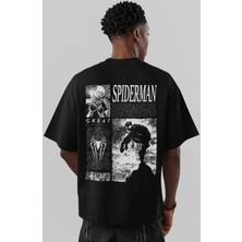 Sevbano Spider-Man Örümcek Adam Süper Kahraman Sırt Baskılı Unisex Oversize Tişört