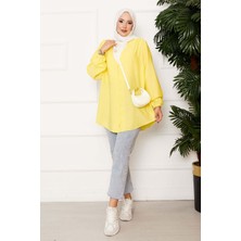 SVS Önden Düğmeli Kimono Gömlek Sarı