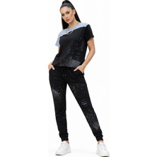 Justas Kadın Siyah Eşofman Takımı – Günlük Şık Spor Kombin